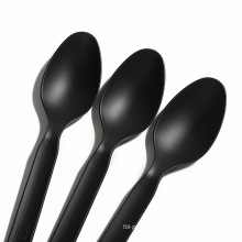 Hot sales Composable Biodegradable Black CPLA Spoon 7"  in USA/European Market